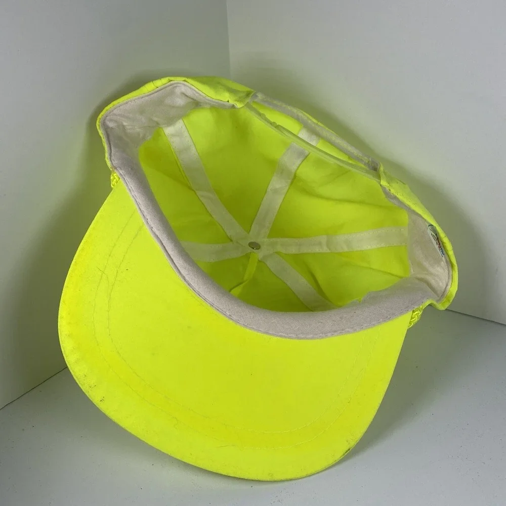 Vtg OREGON COAST Neon Nylon‎ Baseball Cap Snapback Rope Embroidery Spring Break